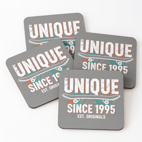 Item preview, Unique Since 1995 – Retro Skateboard & Splatter Design for your birthday designed and sold by Fuechse.