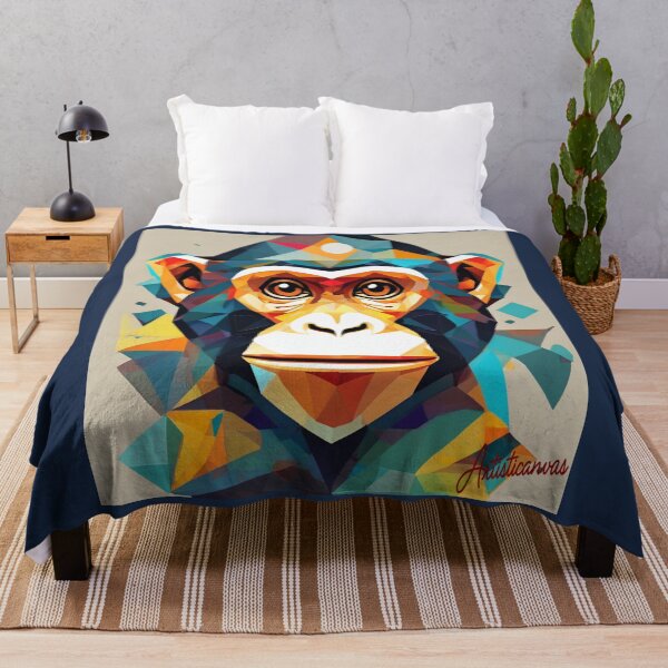 Item preview,  Colorful Geometric Monkey Face Art designed and sold by Artisticanvas.