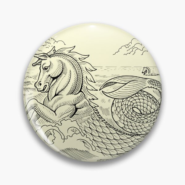 Item preview, Mythic Seahorse in engraving style designed and sold by rodtatua.