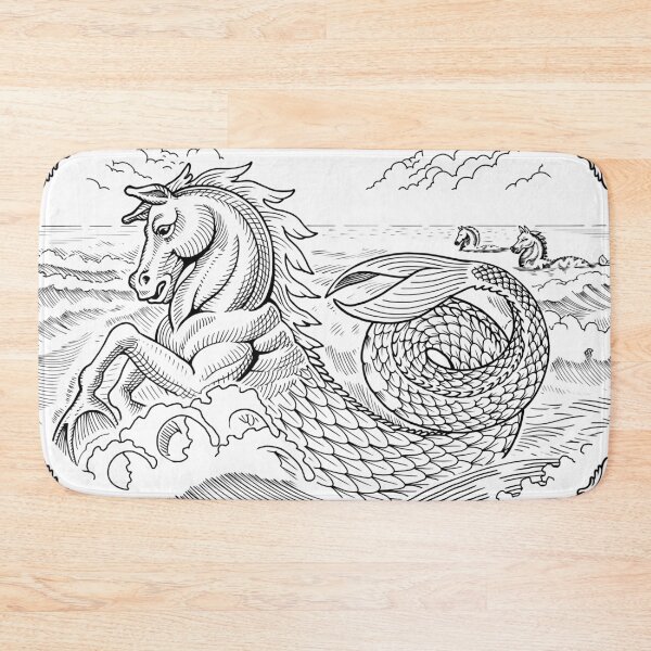 Item preview, Mythic Seahorse in engraving style designed and sold by rodtatua.