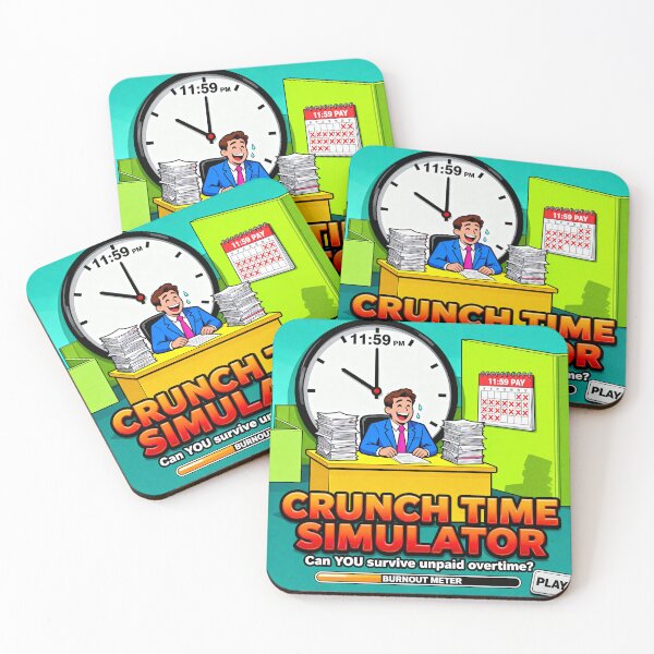 Item preview, Crunch Time Simulator Flash Game Parody designed and sold by PictorialWhimsy.