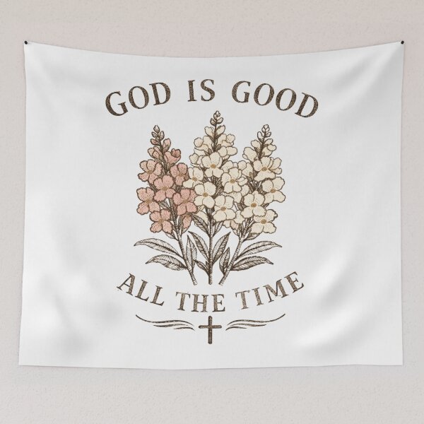 Item preview, God is Good All the Time - Vintage Christian Farmhouse Snapdragon Boquet designed and sold by Blood Washed Apparel.