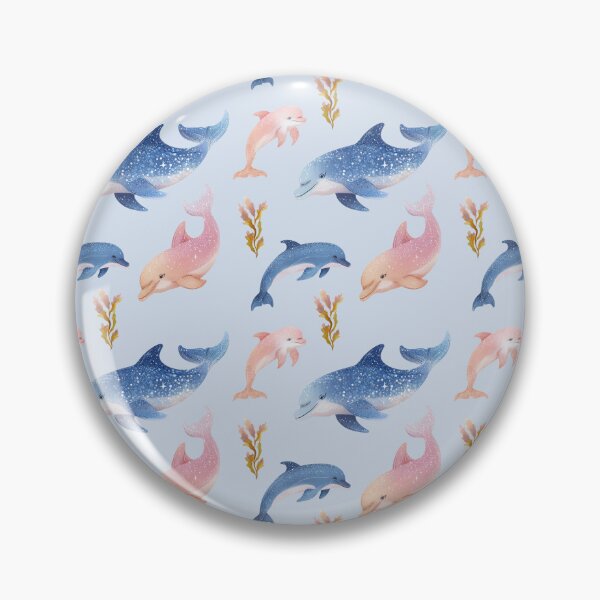 Item preview, Cute Dolphin Seamless Pattern – Pastel Ocean Animal Print for Kids Decor designed and sold by ArtFairy38.