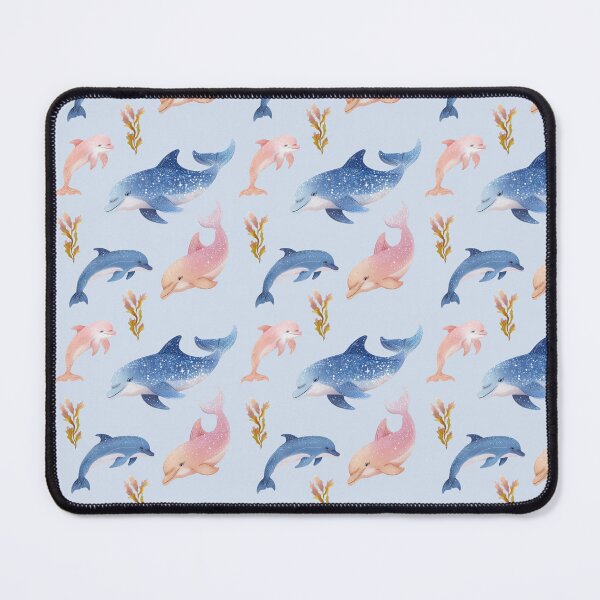 Item preview, Cute Dolphin Seamless Pattern – Pastel Ocean Animal Print for Kids Decor designed and sold by ArtFairy38.