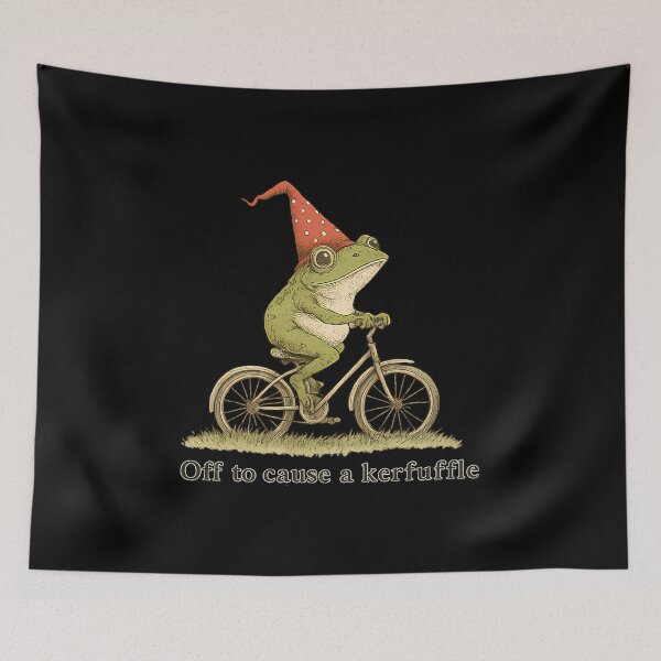 Item preview, Off To Cause A Kerfuffle Frog Funny Weirdcore Sayings Meme designed and sold by pj-jtw.