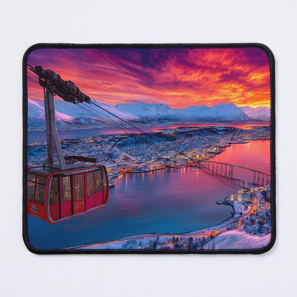 Item preview, Stunning Aerial View of a Cable Car at Sunset designed and sold by Artessie.