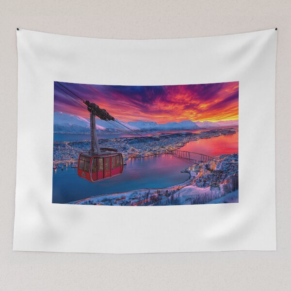 Item preview, Stunning Aerial View of a Cable Car at Sunset designed and sold by Artessie.