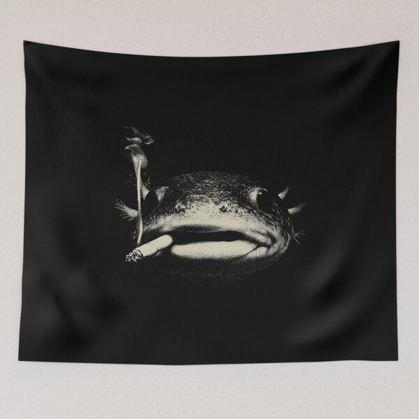 Item preview, Smoking Axolotl Face Retro Grunge designed and sold by k3rstman1.