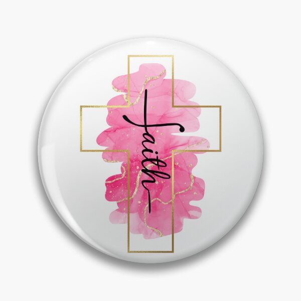 Item preview, Sticker of, Verticle Pink and Gold Christian Faith Cross - VERSION 1 designed and sold by Holy Coast Threads (Formerly ChristianFlower).