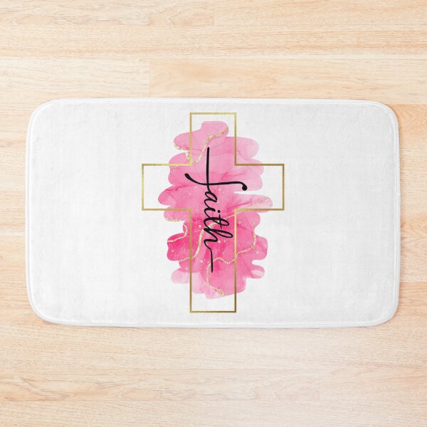 Item preview, Sticker of, Verticle Pink and Gold Christian Faith Cross - VERSION 1 designed and sold by Holy Coast Threads (Formerly ChristianFlower).