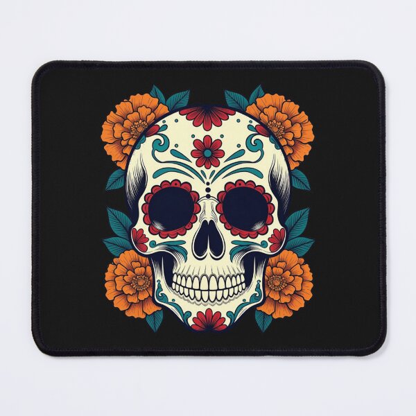 Item preview, Dia De Los Muertos Sugar Skull Marigold Calavera designed and sold by GrumpySableye.