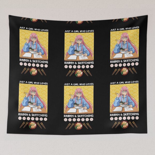 Item preview, Just A Girl Who Loves Ramen & Sketching designed and sold by Tokyotopia.