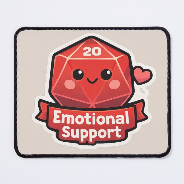 Item preview, Emotional support D20 designed and sold by LadyFullmetal.