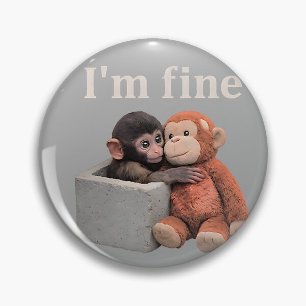 Item preview, Sad Monkey Punch with an Orange Toy I'm Fine designed and sold by KathieFaugh.