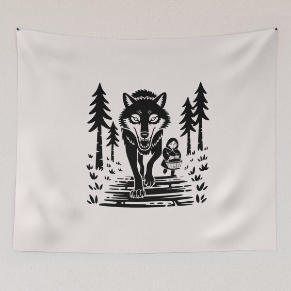 Item preview, Dire Wolf and a girl in the forest designed and sold by 123ks.