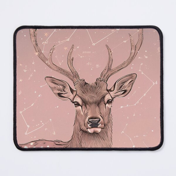 Item preview, Lunar Grace – Constellation Deer in Pink Night designed and sold by Pixelzo.