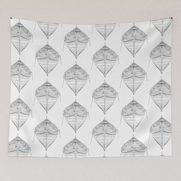 Item preview, Vintage Wooden Rowboat Nautical Coastal Maritime Illustration designed and sold by Shoot-The-Moon.
