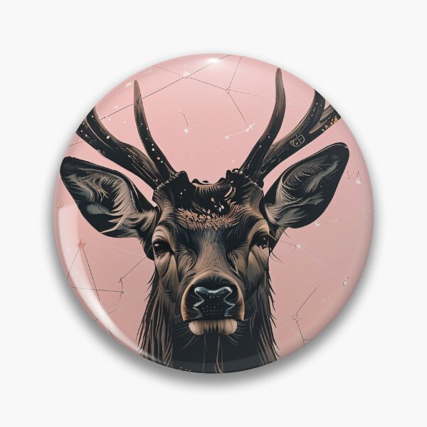 Item preview, Lunar Grace – Constellation Deer in Pink Night designed and sold by Pixelzo.