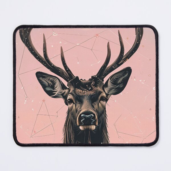 Item preview, Lunar Grace – Constellation Deer in Pink Night designed and sold by Pixelzo.