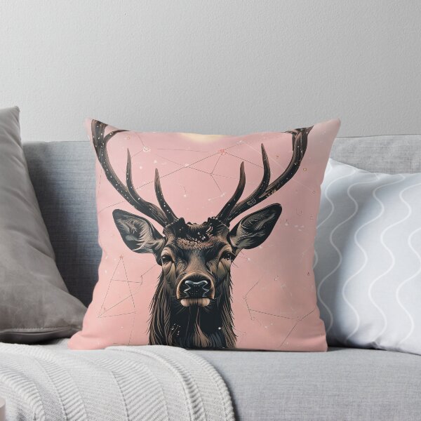 Item preview, Lunar Grace – Constellation Deer in Pink Night designed and sold by Pixelzo.