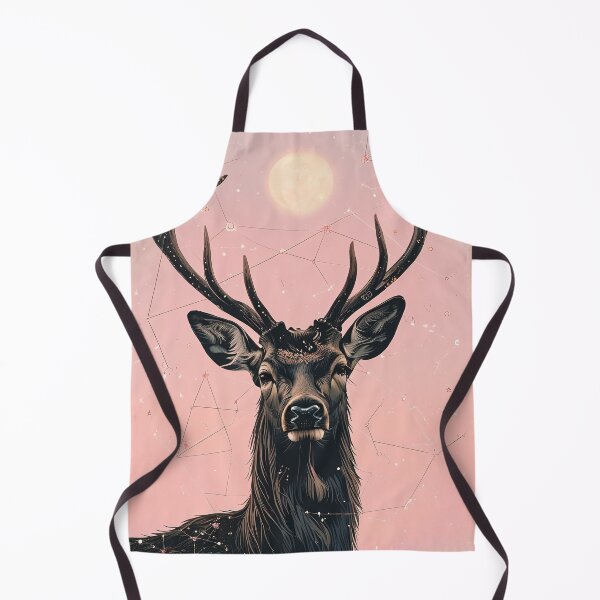 Item preview, Lunar Grace – Constellation Deer in Pink Night designed and sold by Pixelzo.