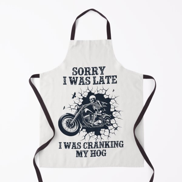 Item preview, Sorry I Was Late I Was Cranking My Hog Funny Skeleton Biker designed and sold by ManiaGrania.