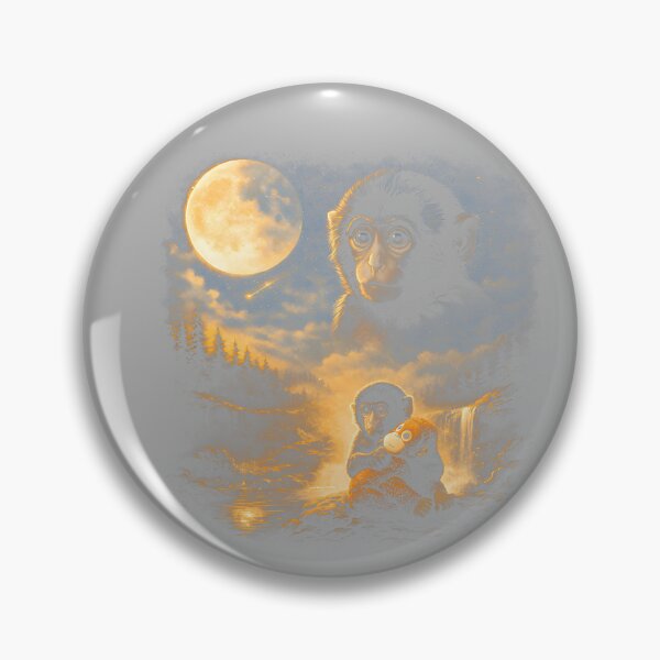 Item preview, Punch Monkey Moon 90s Retro Animal Vintage designed and sold by KathieFaugh.