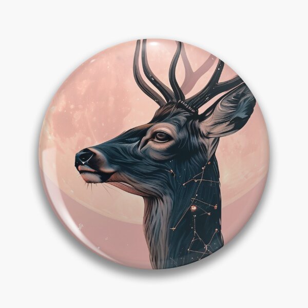 Item preview, Lunar Grace – Constellation Deer in Pink Night designed and sold by Pixelzo.