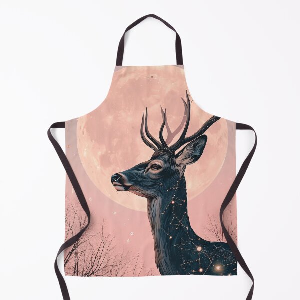 Item preview, Lunar Grace – Constellation Deer in Pink Night designed and sold by Pixelzo.