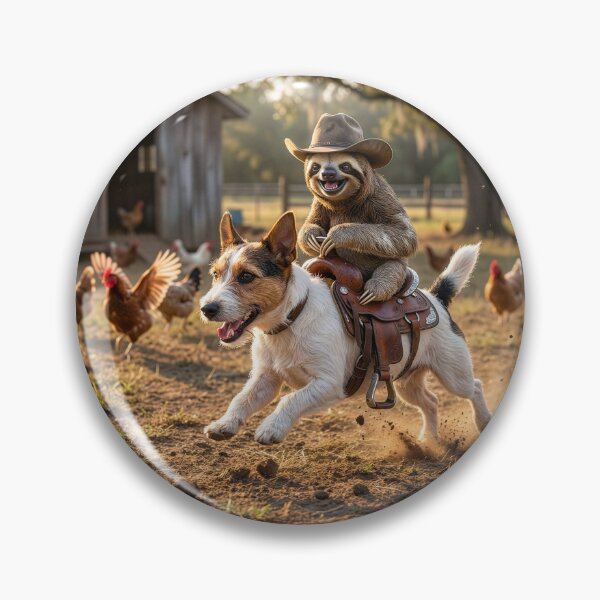 Item preview, Sloth Cowboy Herds Chickens designed and sold by Tridentulus.