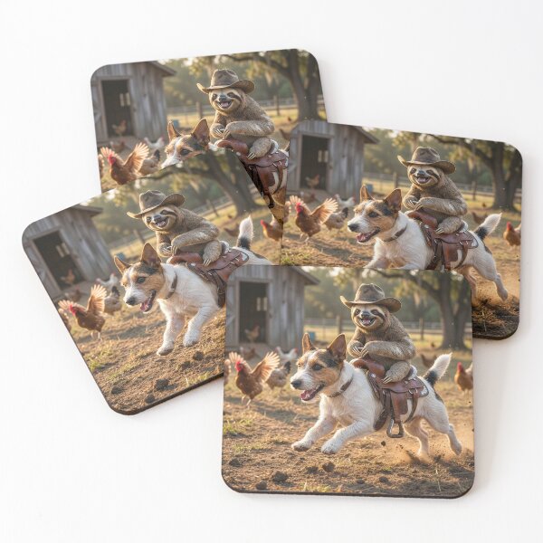 Item preview, Sloth Cowboy Herds Chickens designed and sold by Tridentulus.