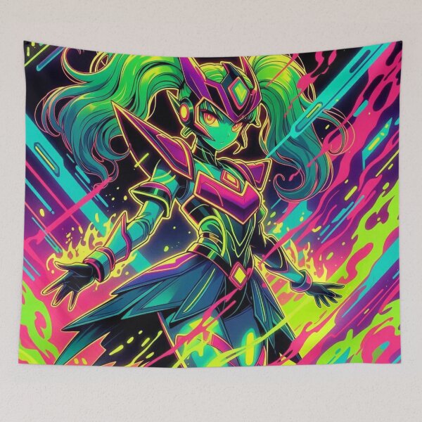 Item preview, Neon Cyber Maiden: Toxic Pink & Green designed and sold by RadaQueen.