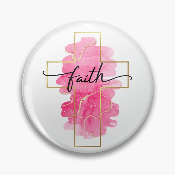 Item preview, Horizontal Pink and Gold Christian Faith Cross - VERSION 2 designed and sold by Holy Coast Threads (Formerly ChristianFlower).