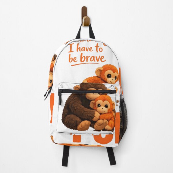 Item preview, Brave Monkey Motivational Quote Jungle Nursery Wall Decor designed and sold by designleon19.