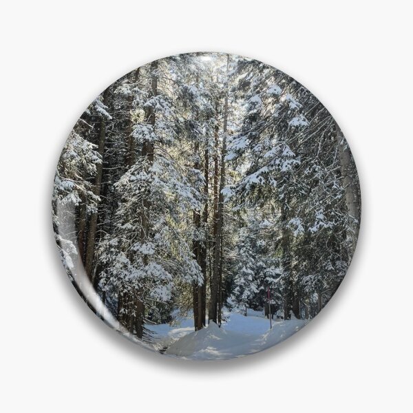 Item preview, Magical winter forest with pine trees and fresh snow designed and sold by TinyBirdyDesigns.