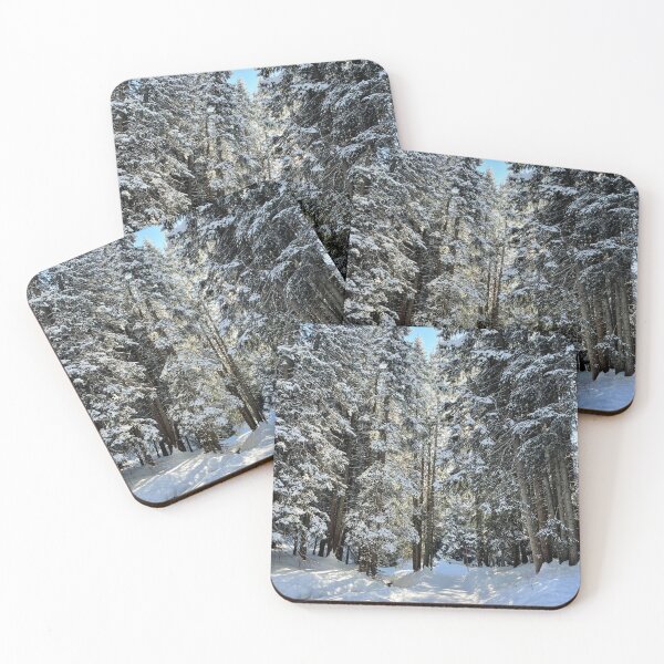 Item preview, Magical winter forest with pine trees and fresh snow designed and sold by TinyBirdyDesigns.