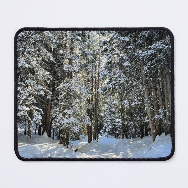 Item preview, Magical winter forest with pine trees and fresh snow designed and sold by TinyBirdyDesigns.