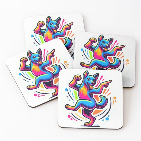 Item preview, Dancing dog rainbow neon designed and sold by Astra-Iverson.