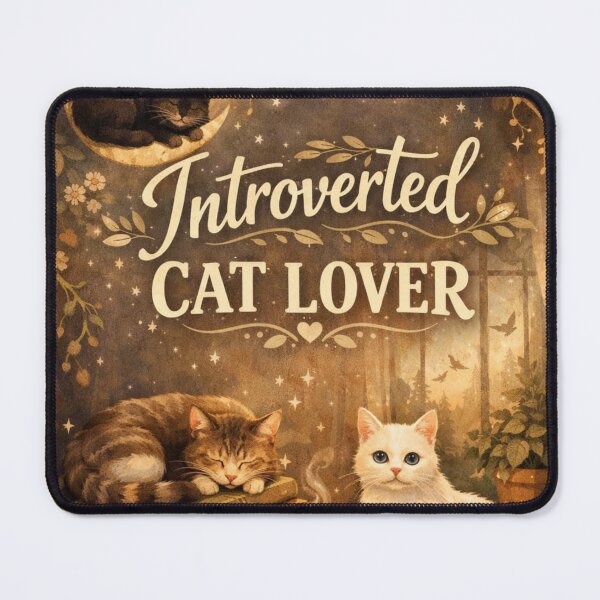 Item preview, Introverted Cat Lover Aesthetic Cozy Cat Design designed and sold by Sanika arts .
