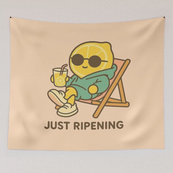Item preview, Just Ripening – Kawaii Lemon in Hammock designed and sold by Aloloco.