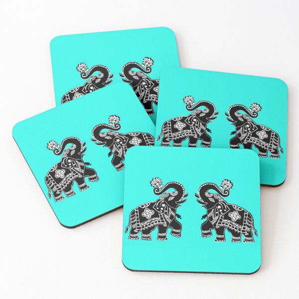 Item preview, Ornate Indian Elephant Pair Illustration designed and sold by ShreecreatE.