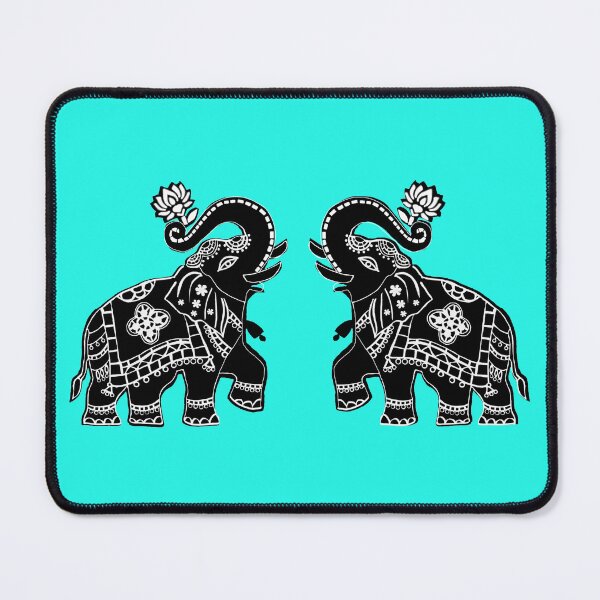Item preview, Ornate Indian Elephant Pair Illustration designed and sold by ShreecreatE.