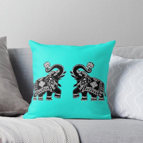 Item preview, Ornate Indian Elephant Pair Illustration designed and sold by ShreecreatE.