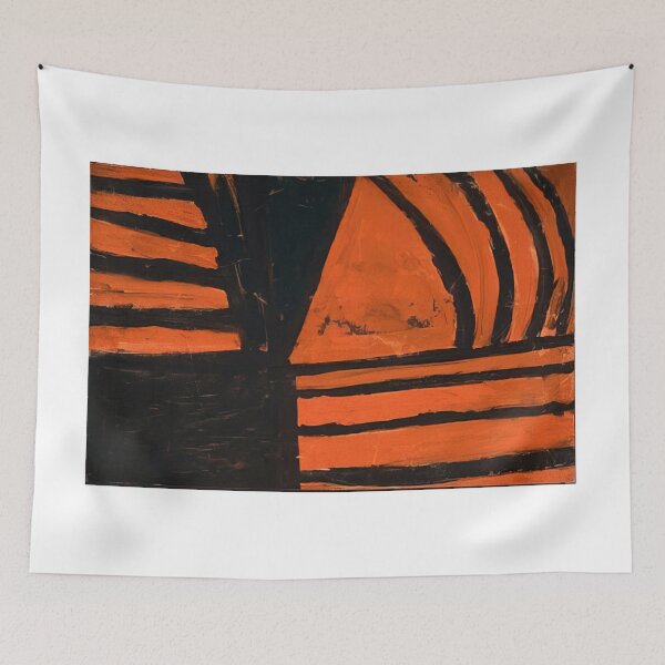 Item preview, untitled black and orange  - Original Paintings by Frank Stella, Frank Stella Geometric Abstract Art designed and sold by OilArtLittle.