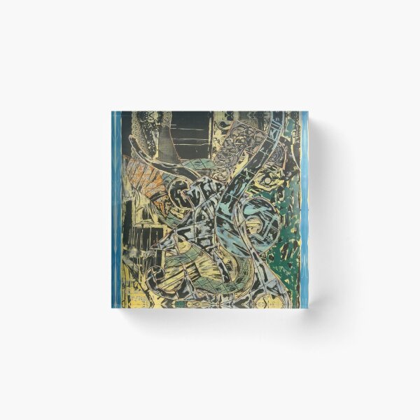Item preview, yellow journal  - Original Paintings by Frank Stella, Frank Stella Geometric Abstract Art designed and sold by OilArtLittle.