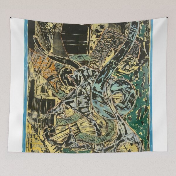 Item preview, yellow journal  - Original Paintings by Frank Stella, Frank Stella Geometric Abstract Art designed and sold by OilArtLittle.