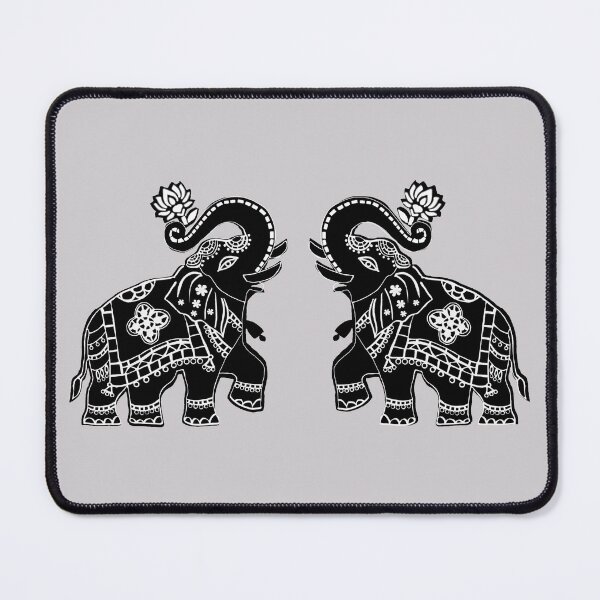 Item preview, Ornate Indian Elephant Pair Illustration designed and sold by ShreecreatE.