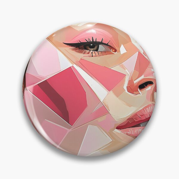 Item preview, Pieces of Her – Pink Geometric Face in Emotional Abstraction designed and sold by Pixelzo.