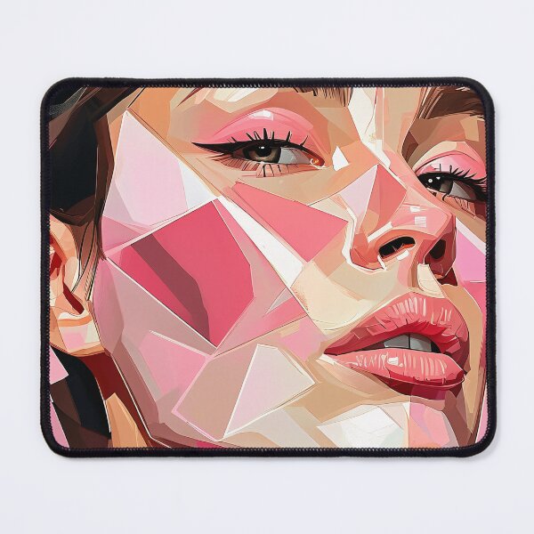 Item preview, Pieces of Her – Pink Geometric Face in Emotional Abstraction designed and sold by Pixelzo.