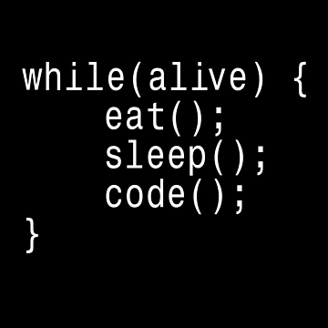 Artwork thumbnail, while(alive) Eat Sleep Code - Programmer Sticker by DruckByte
